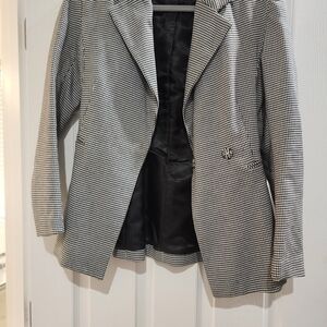 H&M Black and White Checkered Blazer